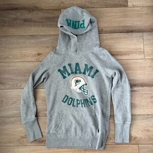 Miami Dolphins PINK Hoodie Medium NFL Football Pullover Gray